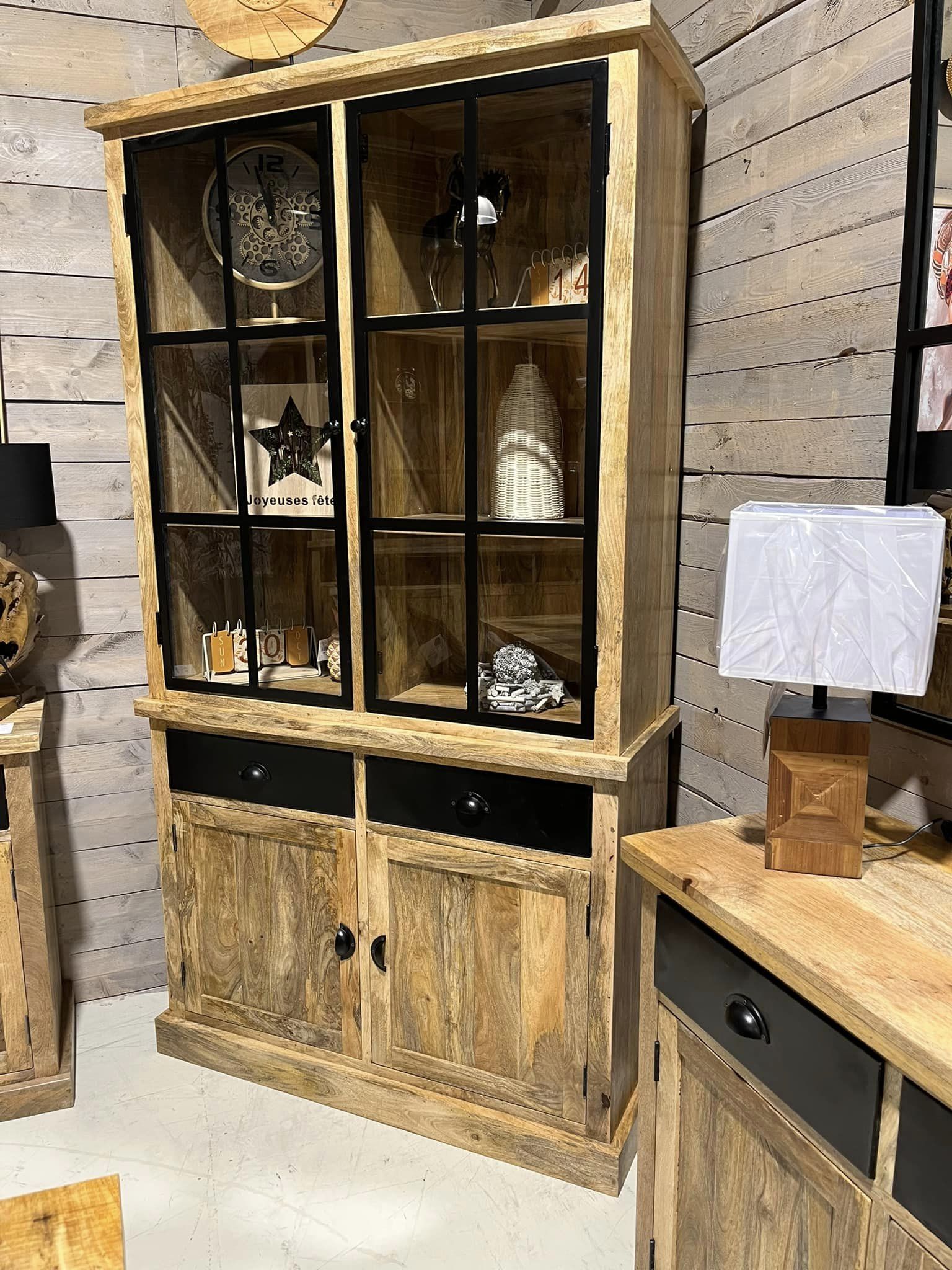 Vitrine en Manguier massif WOOD-212