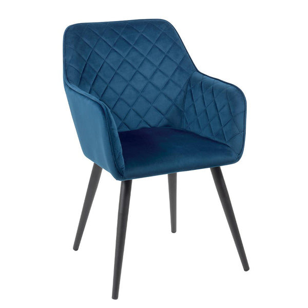 Chaise en Velours Bleu CHACORBLE