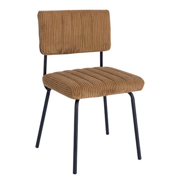 Chaises côtelé Moutarde  –CHALINMOU-LOT DE 2