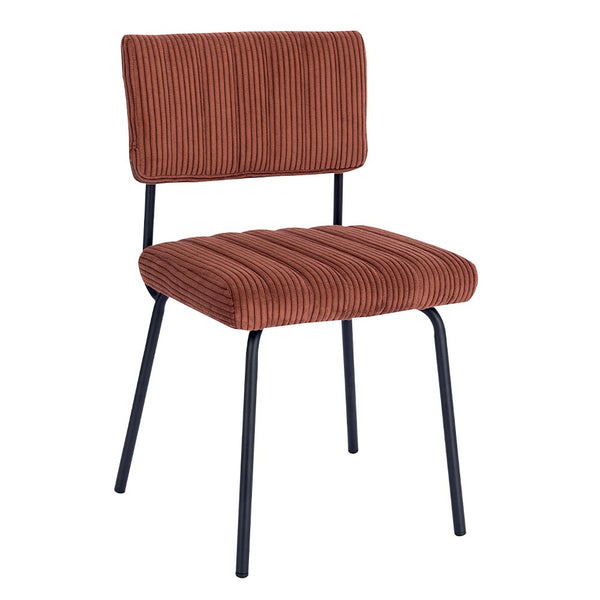 Chaises côtelé Terracotta  –CHALINTER-LOT DE 2