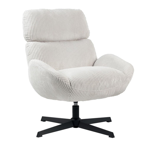 Fauteuil pivotant côtelé Blanc FAUBISBLA