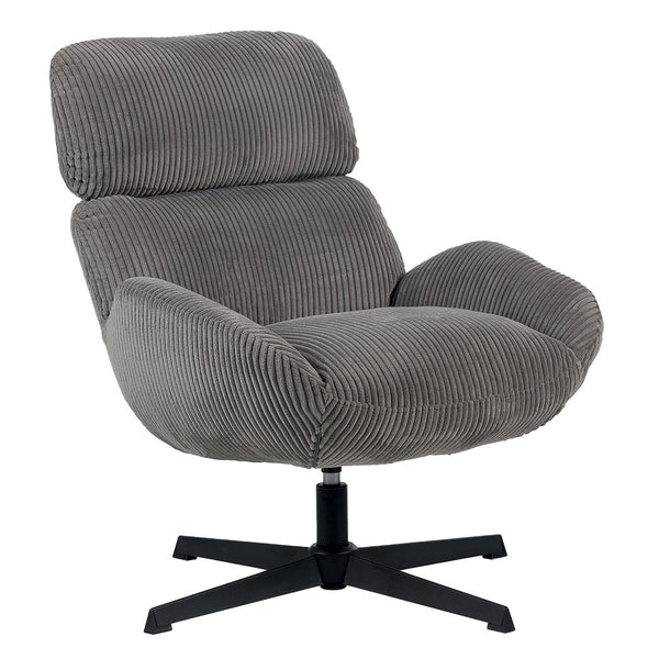 Fauteuil pivotant côtelé Gris FAUBISGRI