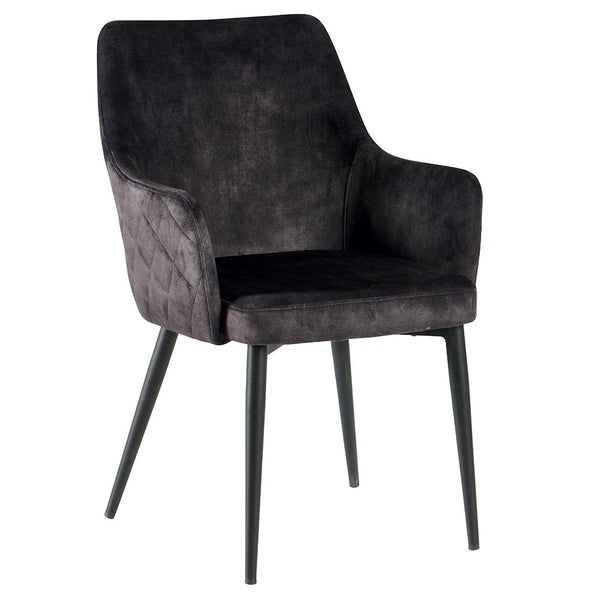 Chaise en Velours Gris Anthracite CHMAANT