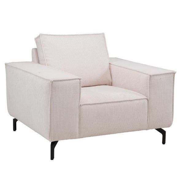 Fauteuil Blanc côtelé PUEB