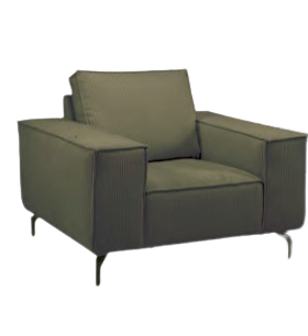 Fauteuil Kaki côtelé PUEB