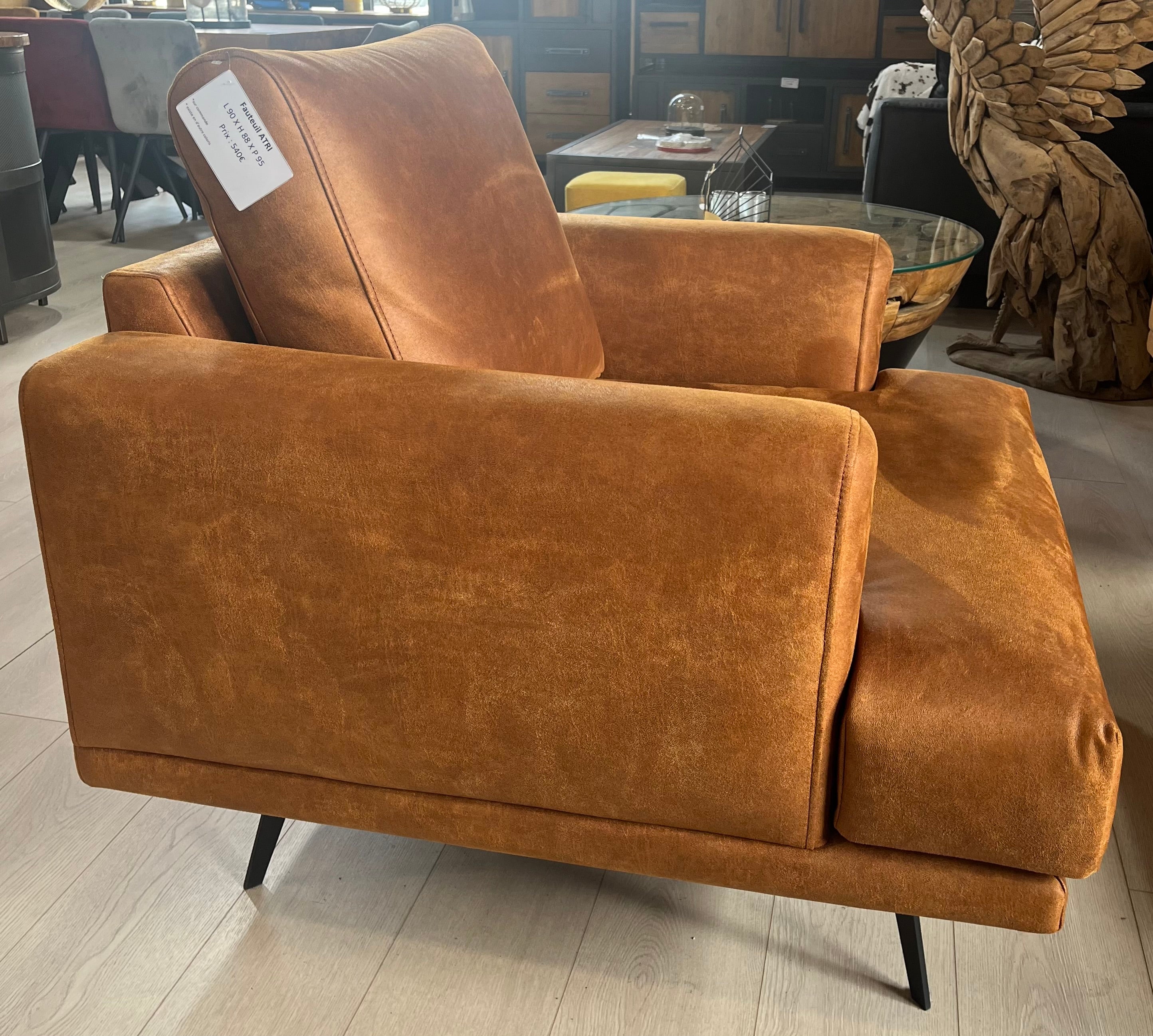 The Home Deco Factory Fauteuil Pivotant, Polyester, Jaune, 72x93x67 cm The Home Deco Factory Fauteuil Pivotant, Polyester, Jaune, 72x93x67 cm